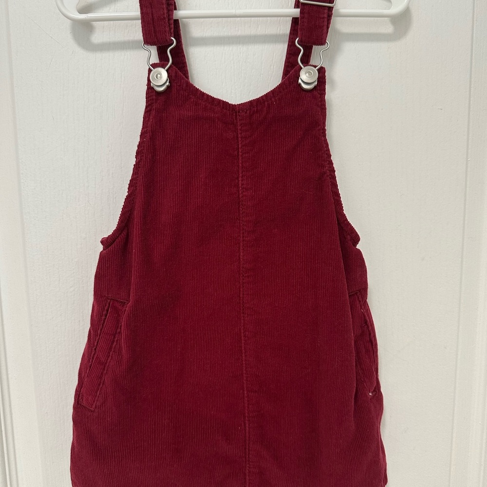 Wonder Nation Burgundy Corduroy Overall Dress